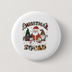 Christmas Squad Santa Gnomes Snowmen Leopard Zebra 2 Inch Round Button