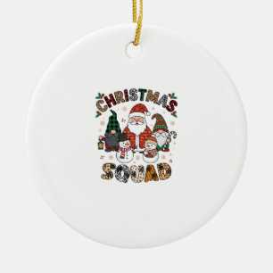 Christmas Squad Santa Gnomes Snowmen Leopard Zebra Ceramic Ornament