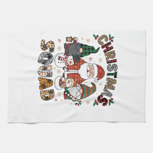 Christmas Squad Santa Gnomes Snowmen Leopard Zebra Kitchen Towel