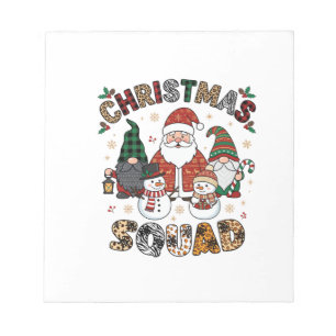 Christmas Squad Santa Gnomes Snowmen Leopard Zebra Notepad