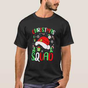 Christmas Squad Santa Hat Family Matching Pajama T-Shirt