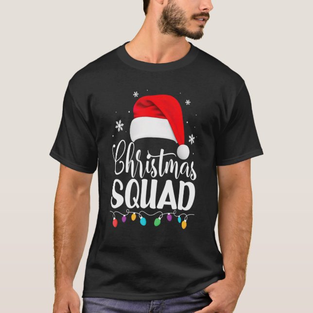Christmas Squad Santa Hat Family Matching Pyjamas  T-Shirt (Front)