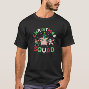 Christmas Squad Santa Pig Elf Dabbing Matching Paj T-Shirt