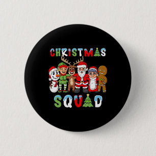 Christmas Squad Santa Reindeer Elf Boys Girls Kids 2 Inch Round Button