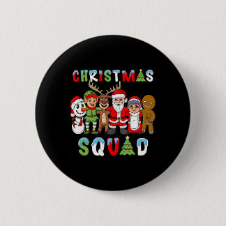 Christmas Squad Santa Reindeer Elf Boys Girls Kids 2 Inch Round Button
