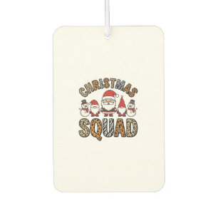 Christmas Squad Santa Snowman Leopard Print Design Air Freshener