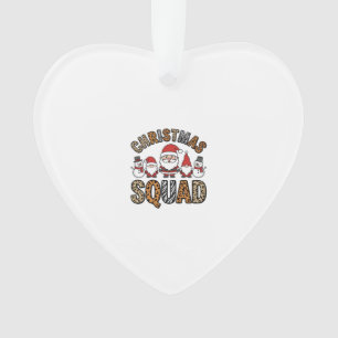 Christmas Squad Santa Snowman Leopard Print Design Ornament