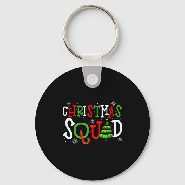 Christmas Squad Shirt, Christmas Matching Family P Keychain (Front)