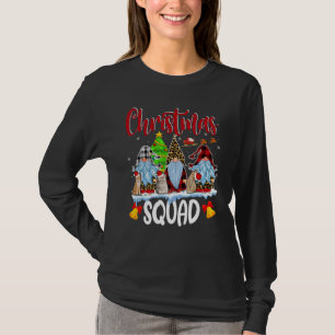 Christmas Squad White Leopard Red Plaid Gnomes Cat T-Shirt