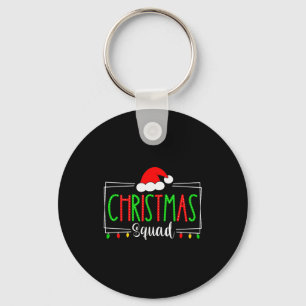 Christmas Squad Xmas Santa Hat Family Matching Paj Keychain