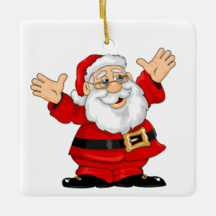 Christmas Square Ornament/Santa Claus Ceramic Ornament