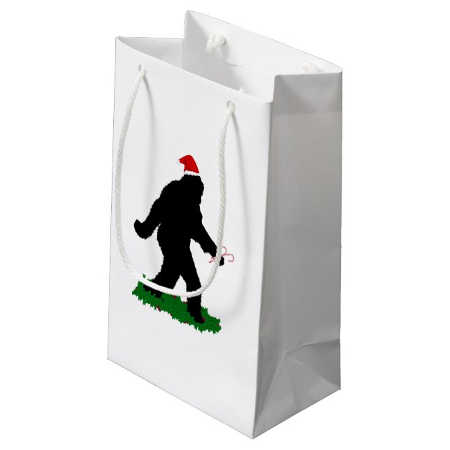 Christmas Squatchin' Small Gift Bag (Back Angled)