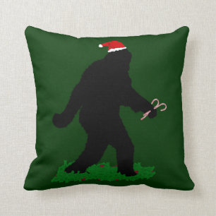 Christmas Squatchin' Throw Pillow
