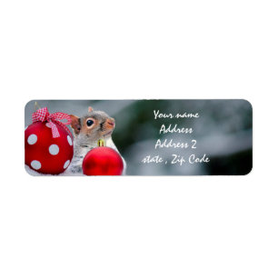 Christmas squirrel address labels