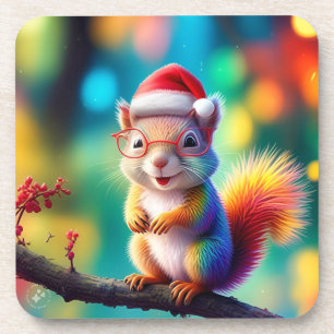 Christmas Squirrel As Santa Claus-56765 Coaster