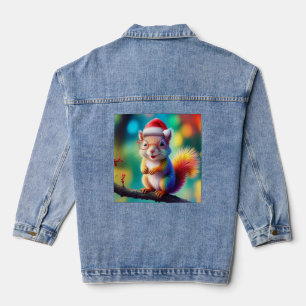 Christmas Squirrel As Santa Claus-56765 Denim Jacket