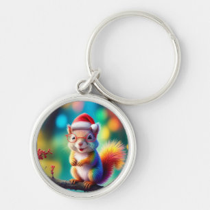 Christmas Squirrel As Santa Claus-56765 Keychain