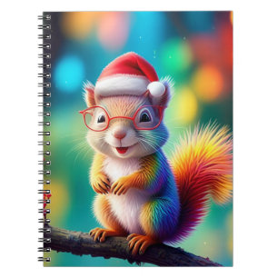 Christmas Squirrel As Santa Claus-56765 Notebook