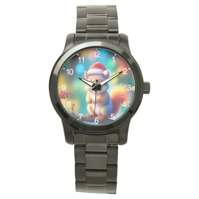 Christmas Squirrel As Santa Claus-56765 Watch (Front)