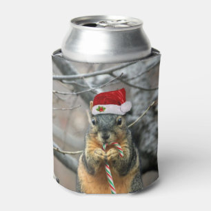 Christmas Squirrel Can Cooler