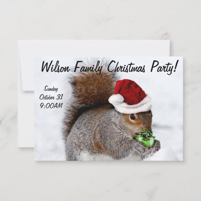 Christmas Squirrel card (Front)