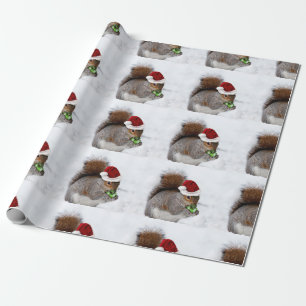 Christmas Squirrel card Wrapping Paper