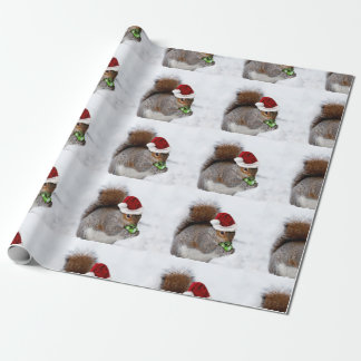 Christmas Squirrel card Wrapping Paper