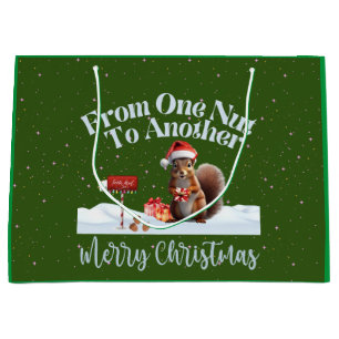 Christmas Squirrel From One Nut To Another Large Gift Bag