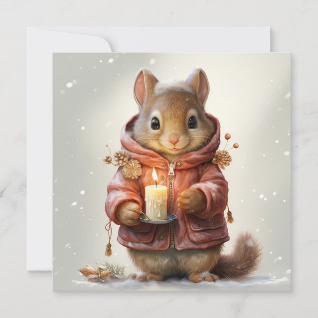 Christmas Squirrel Greeting Card (Front)