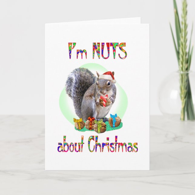 Christmas Squirrel Holiday Card (Front)