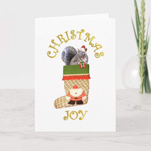 Christmas Squirrel Holiday Card (Front)