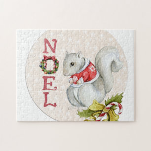 Christmas Squirrel Illustration Jigsaw Puzzle