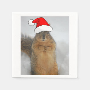 Christmas Squirrel Napkin