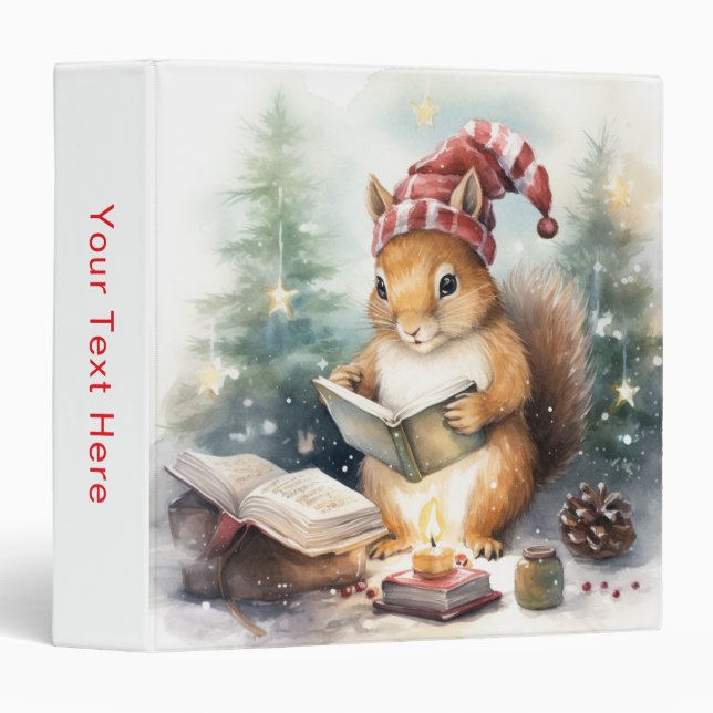 Christmas Squirrel reading Binder (Front/Spine)