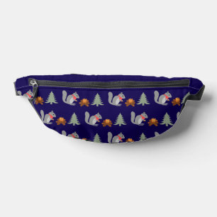 Christmas Squirrel Roasting Hazelnuts on Log Fire Fanny Pack