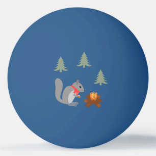 Christmas Squirrel Roasting Hazelnuts on Log Fire Ping Pong Ball