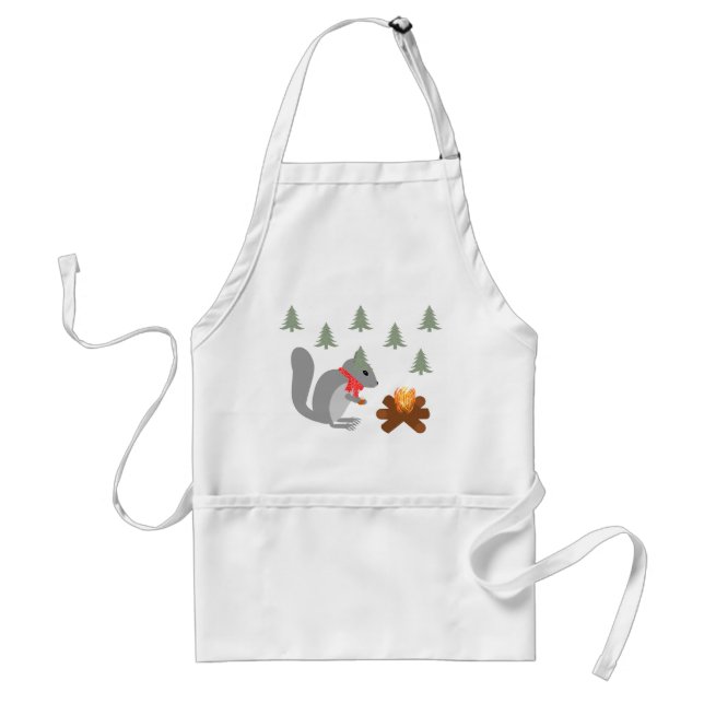 Christmas Squirrel Roasting Hazelnuts on Log Fire Standard Apron (Front)
