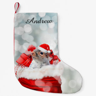 Christmas Squirrel Small Christmas Stocking