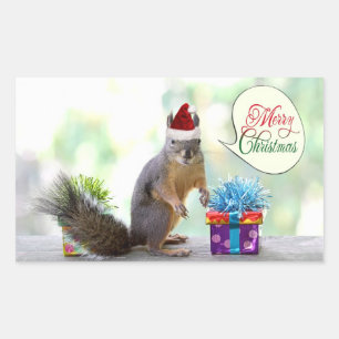 Christmas Squirrel with Christmas Presents Sticker