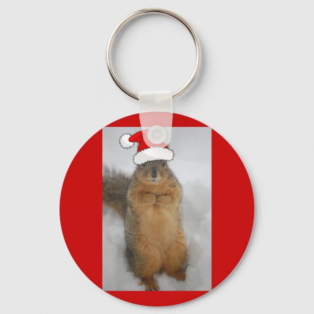 Christmas Squirrels Keychain (Front)