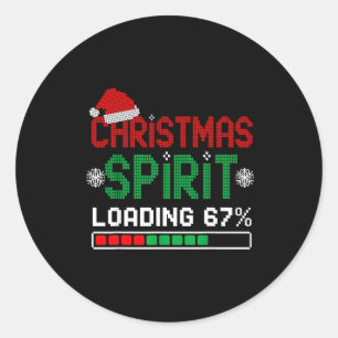 Christmas Srit Loading 67% Funny Six Seven Meme Ge Classic Round Sticker