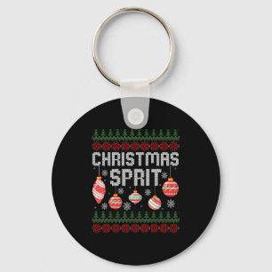 Christmas Srit Matching Funny Couples Ugly Sweater Keychain