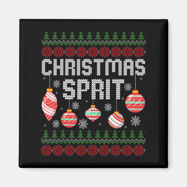 Christmas Srit Matching Funny Couples Ugly Sweater Magnet (Front)