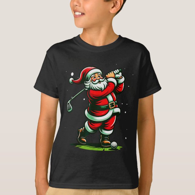 Christmas Srts, Santa Plays Golf Xmas Women Men &a T-Shirt (Front)