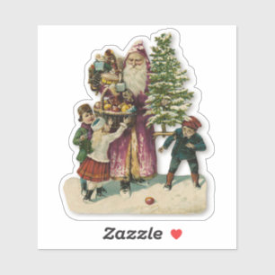 Christmas St Nicholas & Children Victorian Santa