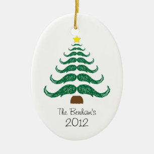 Christmas Staches Tree Ceramic Ornament