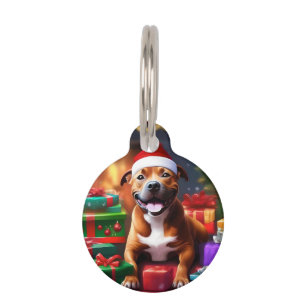 Christmas Staffordshire Bull Terrier,   Pet Tag