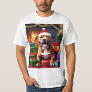 Christmas Staffordshire Bull Terrier, T-Shirt