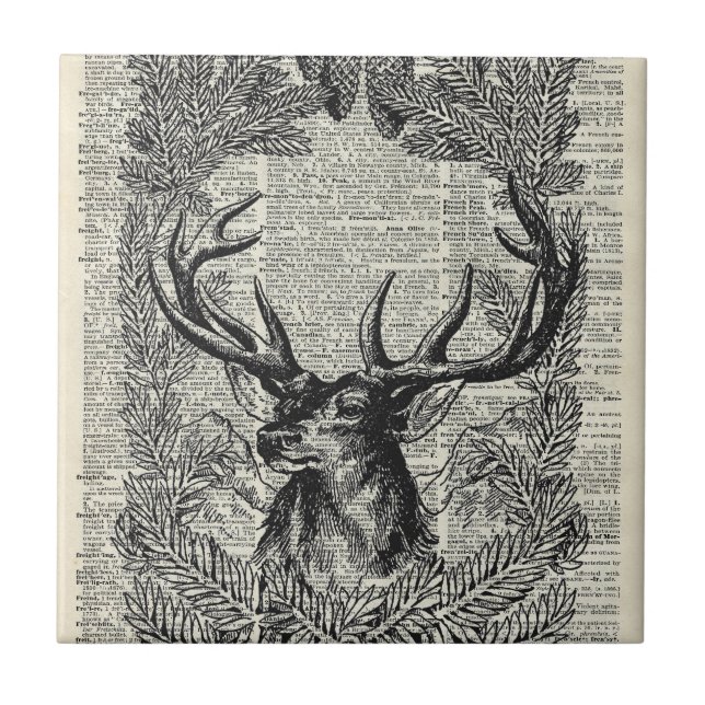 Christmas Stag Tile (Front)
