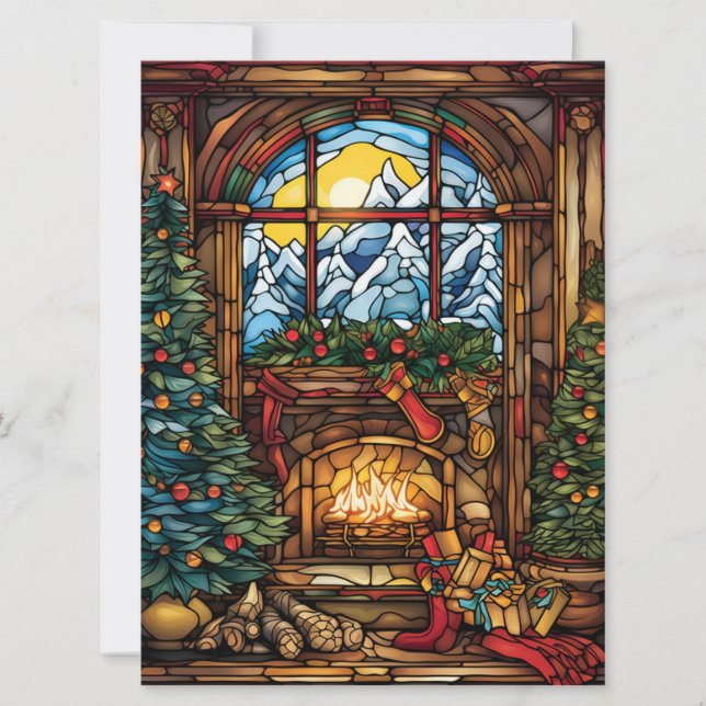 Christmas Stained Glass Card (Front)